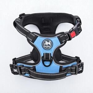PoyPet Blue Reflective Dog Harness Pet Vest Adjustable No Choke No Pull